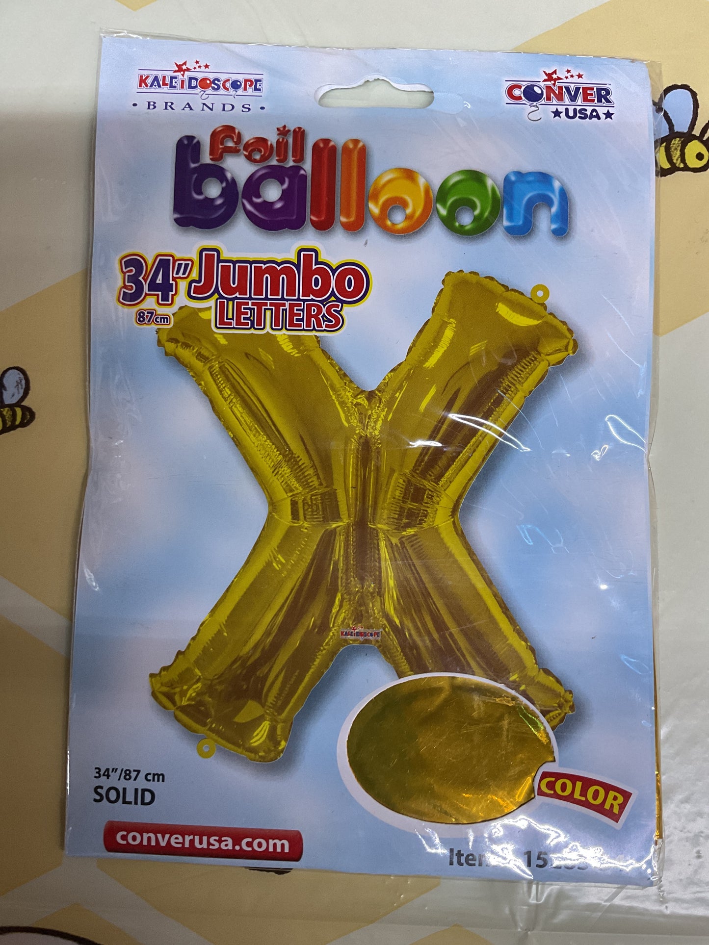 34” Gold Letter ‘X’ Balloon
