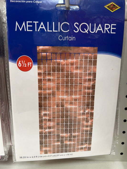 Metallic Square Curtain Rose Gold
