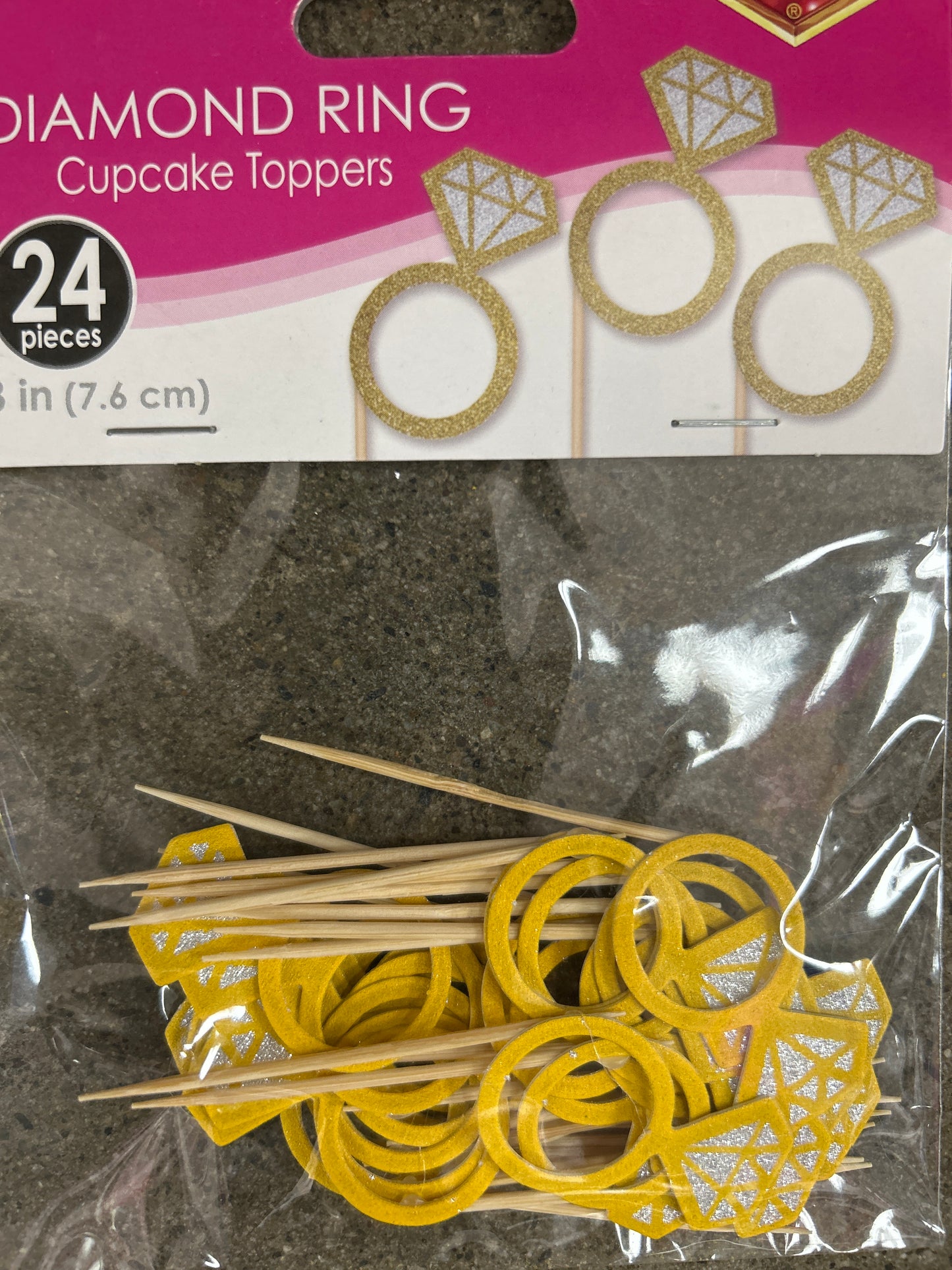 Decoración para cupcakes de anillo de diamante