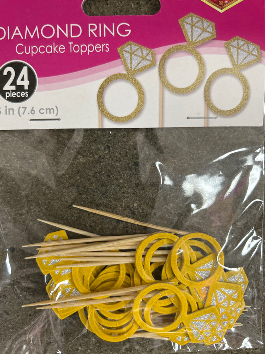 Decoración para cupcakes de anillo de diamante