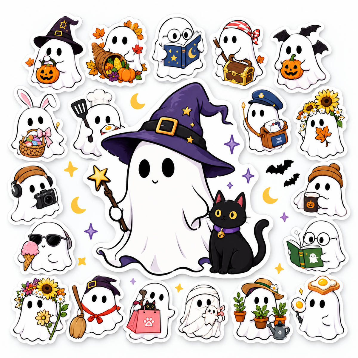 Cute Ghost Halloween Sticker