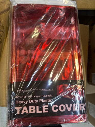 Plastic Foil Table Cover Red