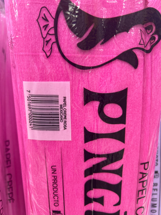 Papel Crepé Rosa Mexicano, 10 unidades