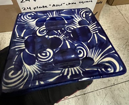 Cake Plate Azul Square