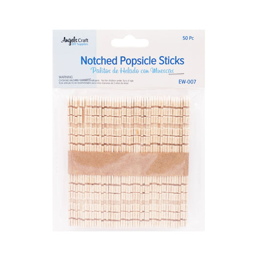 Popsicle Notched Sticks Natural