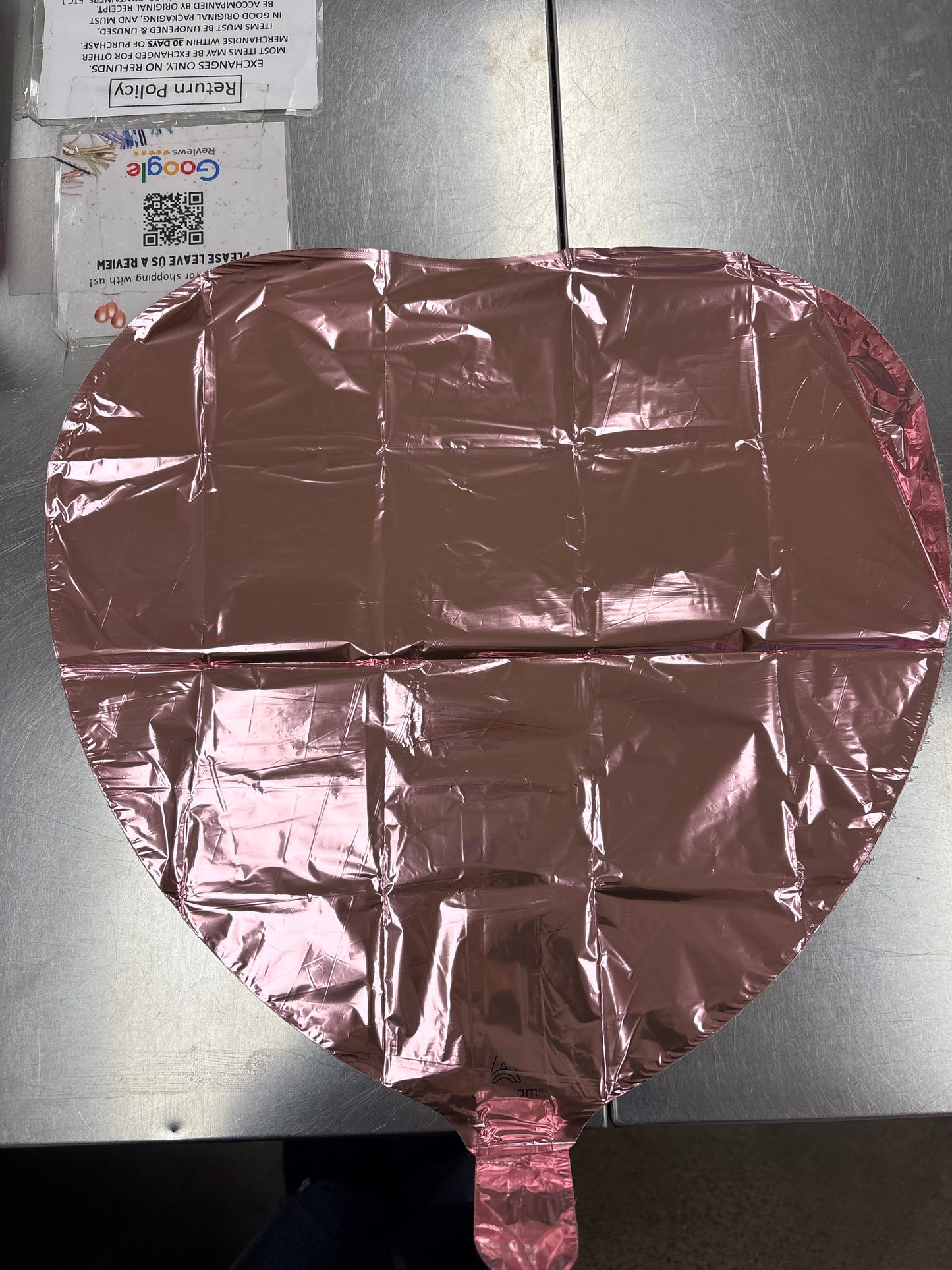 Globo Corazón Oro Rosa Metalizado 18"