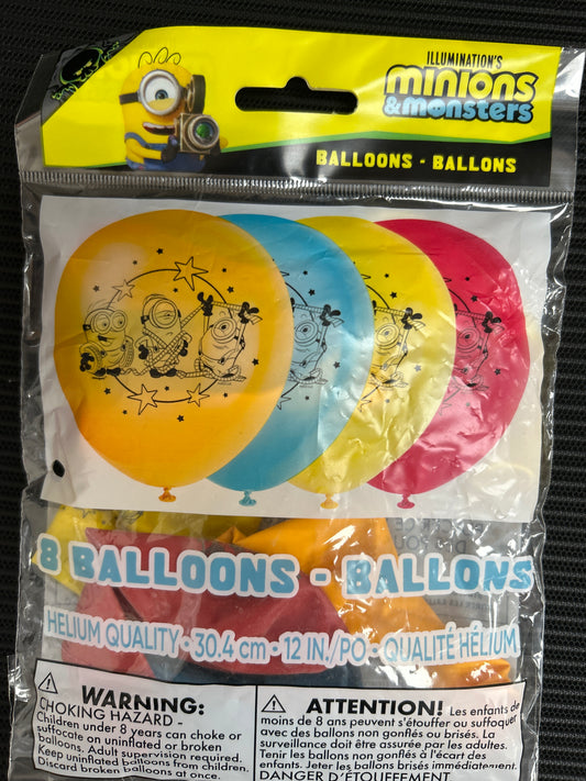 Minions 3 Globos de Látex 12” 8 Piezas