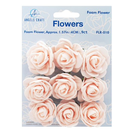 1.5" Foam Flower Light Pink 9ct
