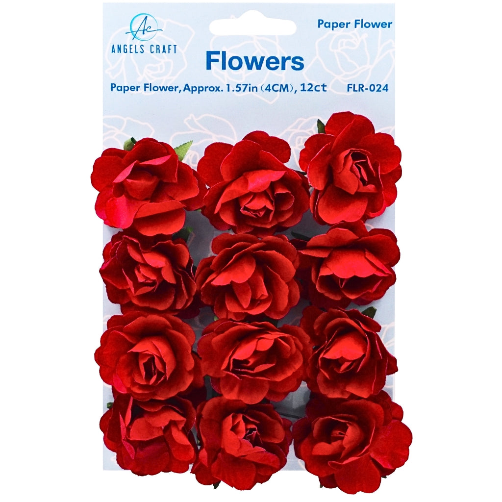 Paper Flower Maroon 12ct