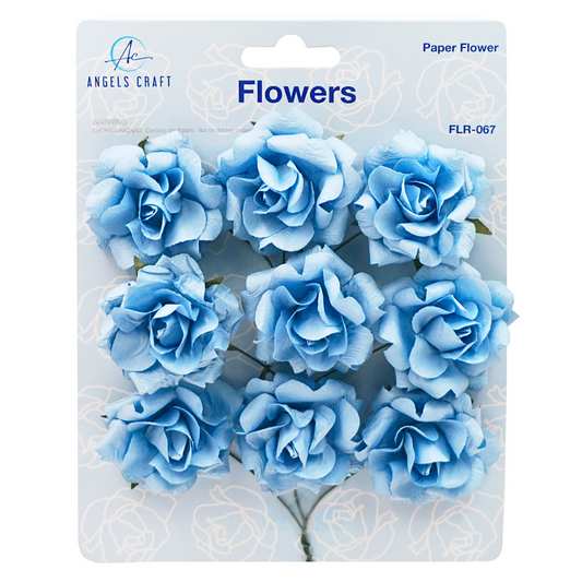 2" Paper Flower Blue 9ct