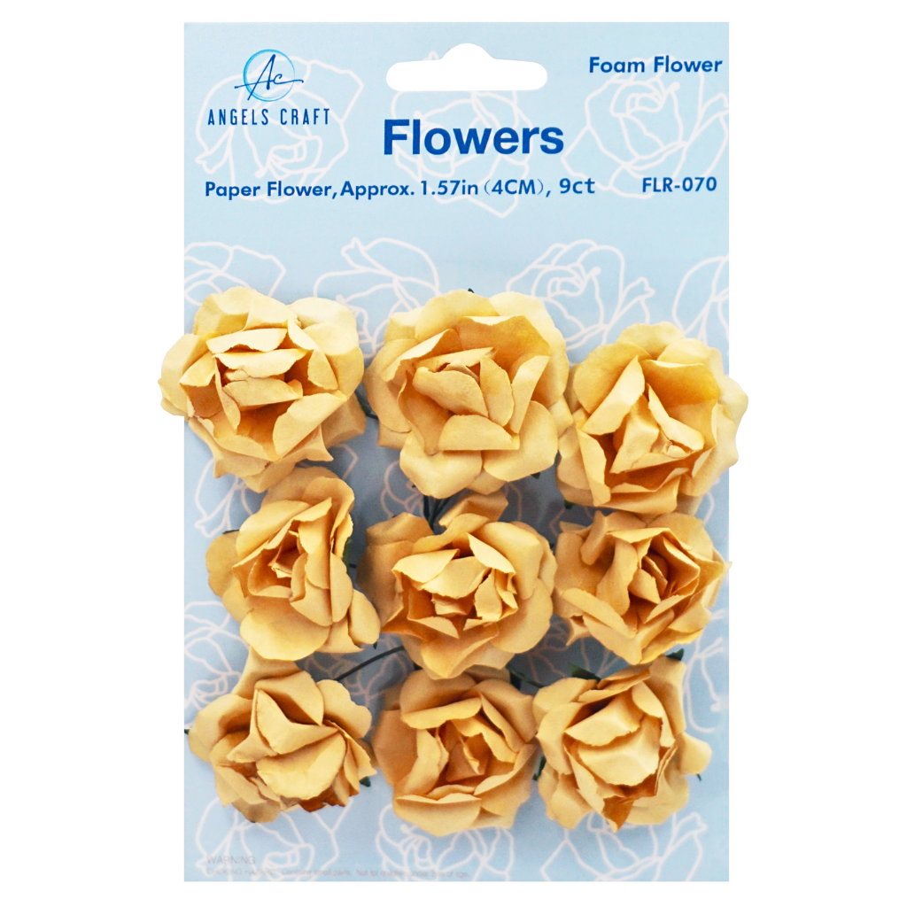 1.5" Paper Flower Dusty Yellow 9ct