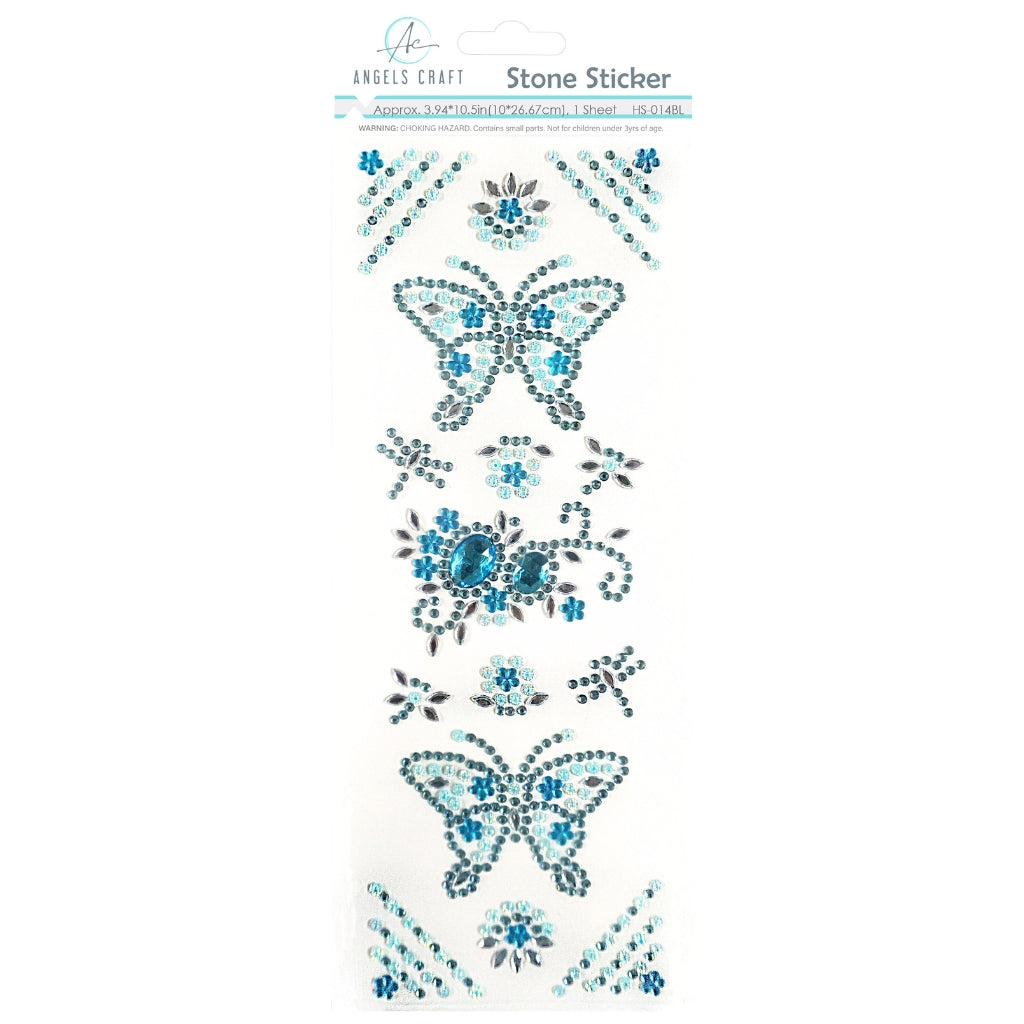 Stone Sticker Butterfly Blue