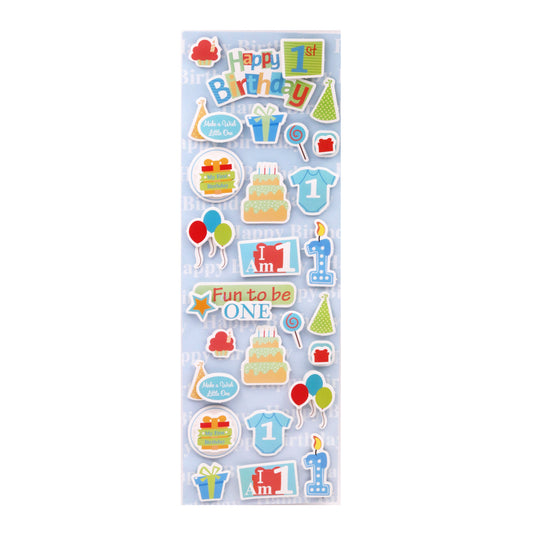 3D Sticker Happy Birthday 1st Birthday-Boy