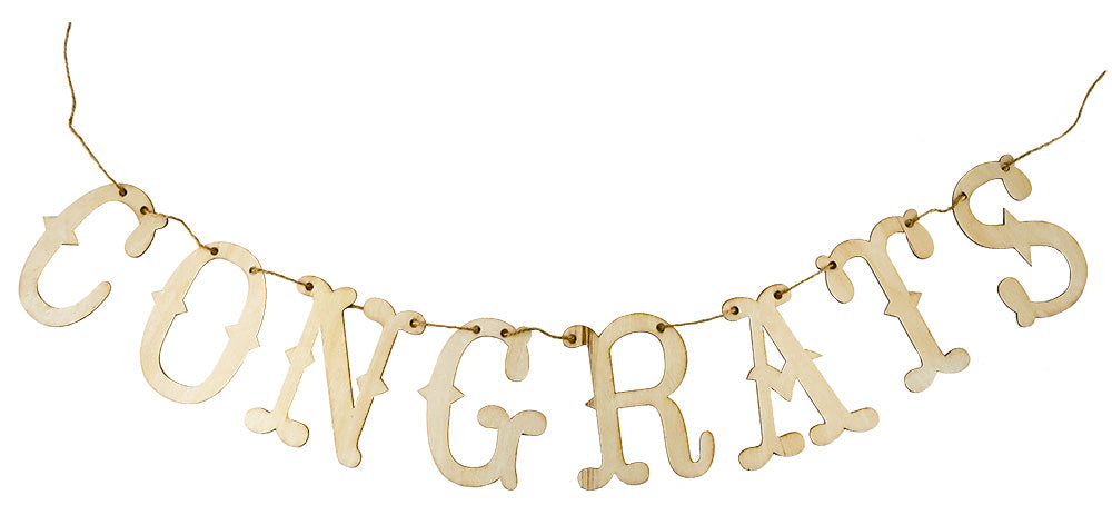 Wooden Banner Congrats