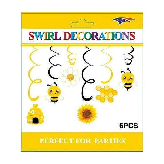 Bee Swirl Decoration 6pc