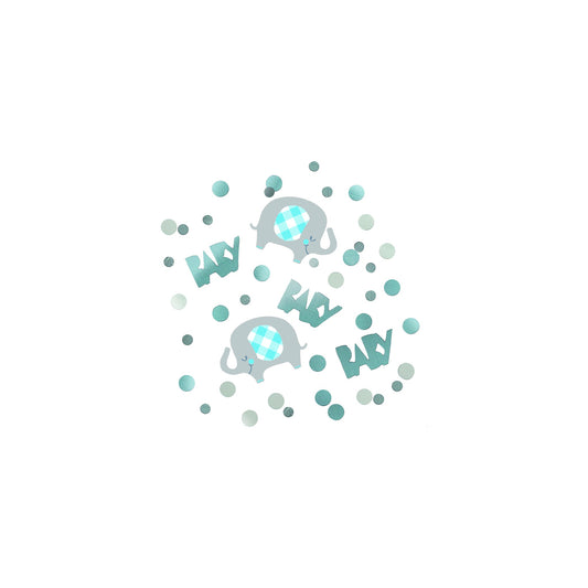 Blue Floral Elephant Foil Confetti 0.5oz