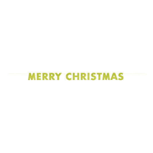 Christmas Banner Gold Glitter 9ft