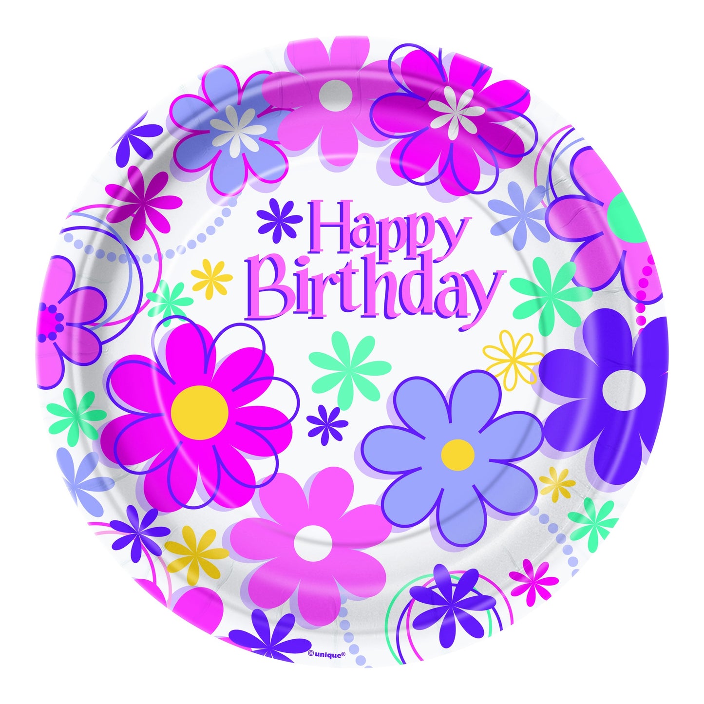 Happy Birthday Blossom 7" Plate 8ct
