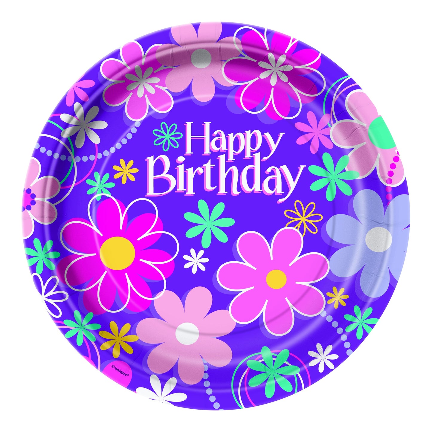 Happy Birthday Blossom 9" Plate 8ct