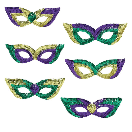Masks Sequin Party 6ct - Decor