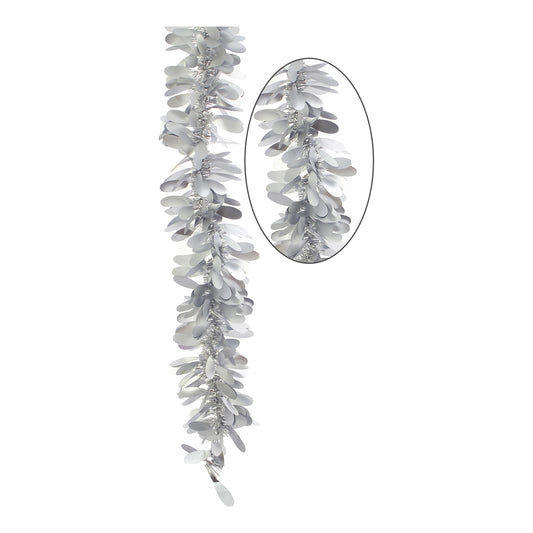 Matte Tinsel Garland Silver