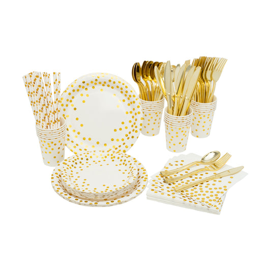 P/Dinner Set 25/Set Dotted Gold