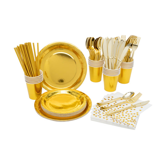 Paper Dinner Set 25/Set Gold