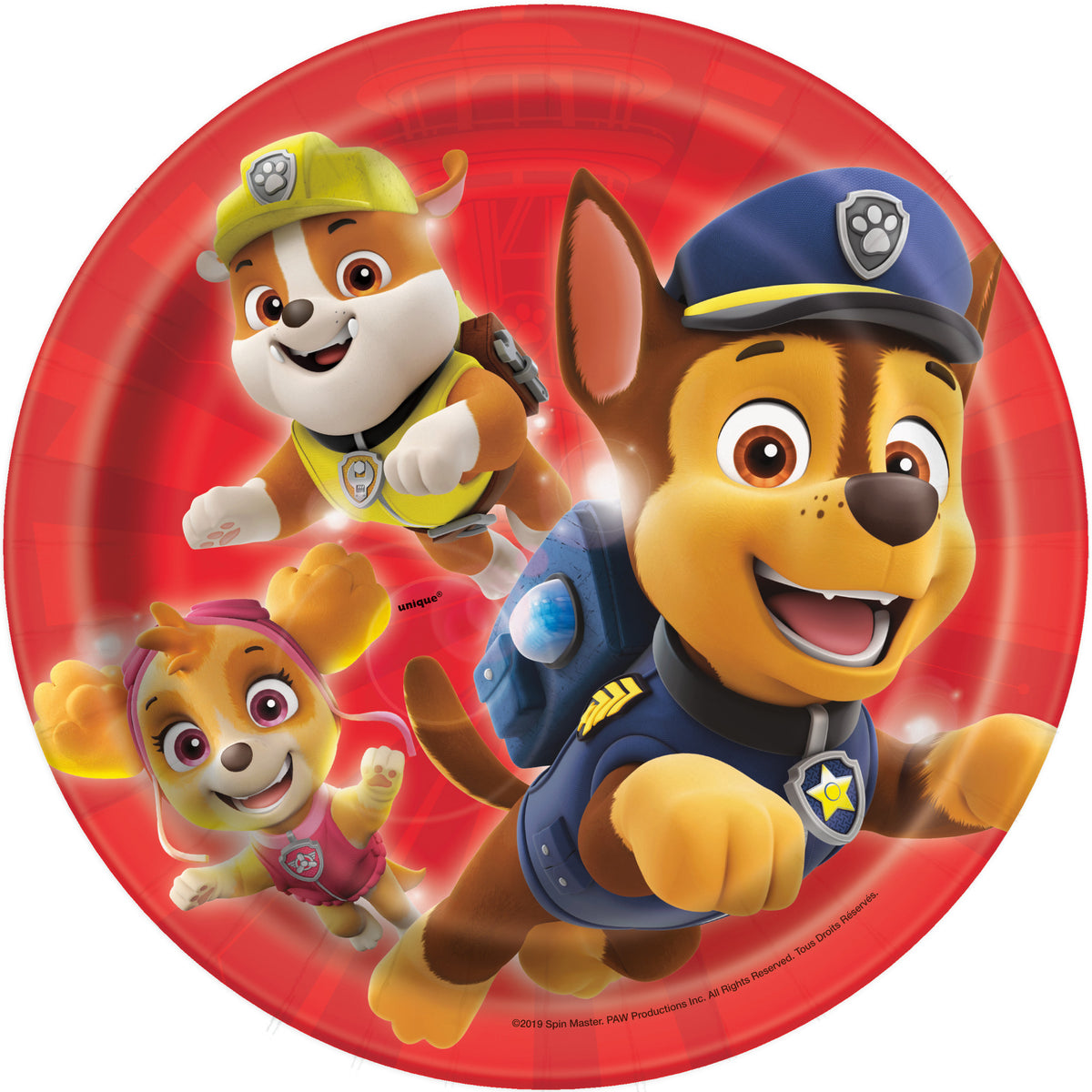 Paw Patrol 7” plate Red