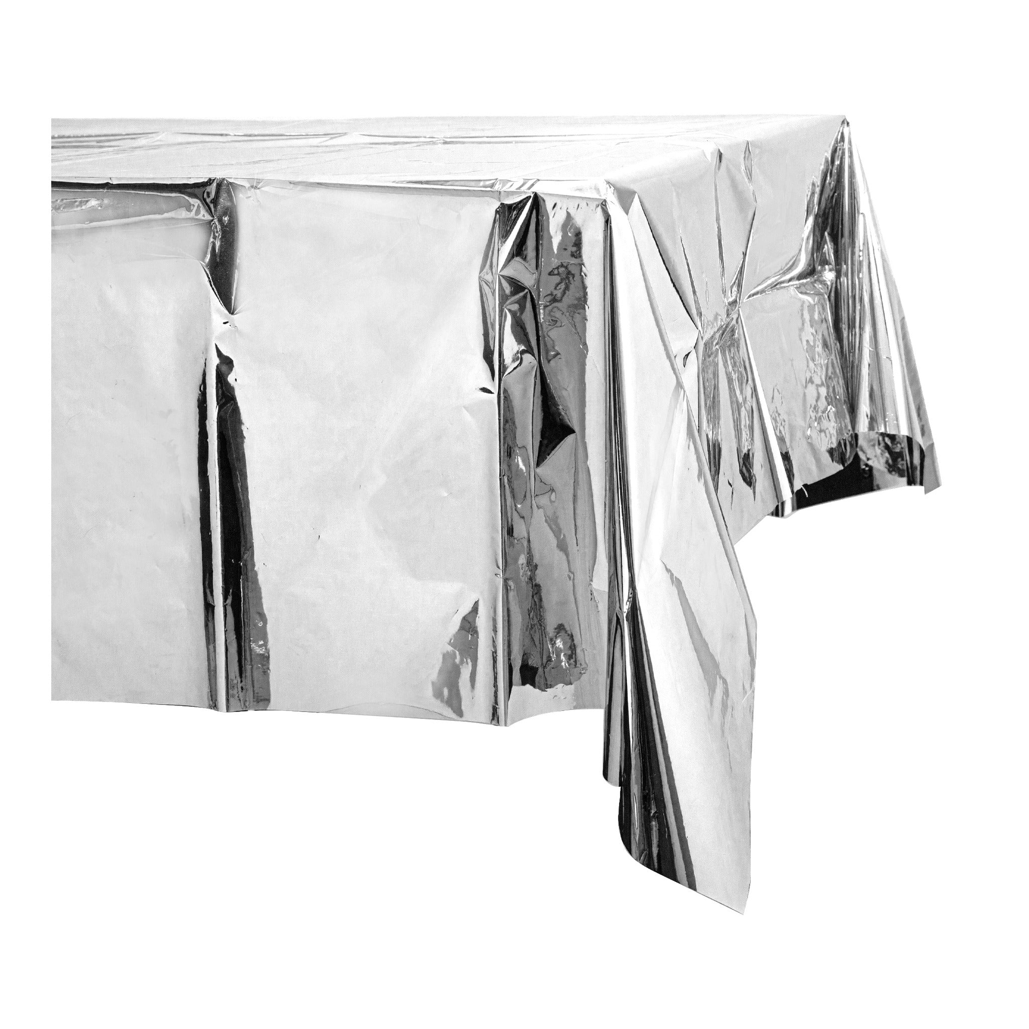 Plastic Foil Table Cover Silver