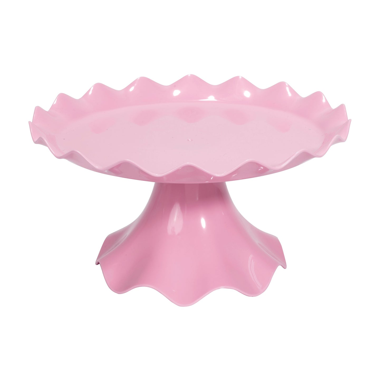 Plastic Ruffle Edge Treat Stand-Pink