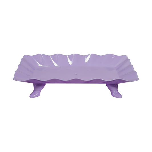 Plastic Scalloped Treat Stand-Lavender