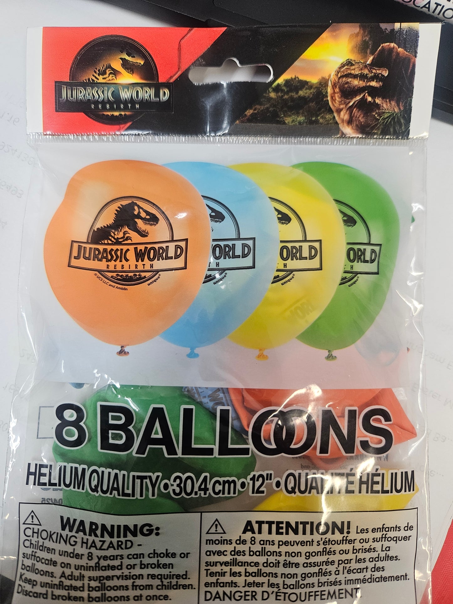 Jurassic World 4 12" Latex Balloon 8ct