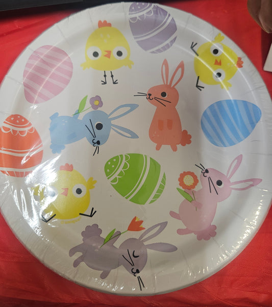Colorful Gingham Easter 7" Plate 8ct
