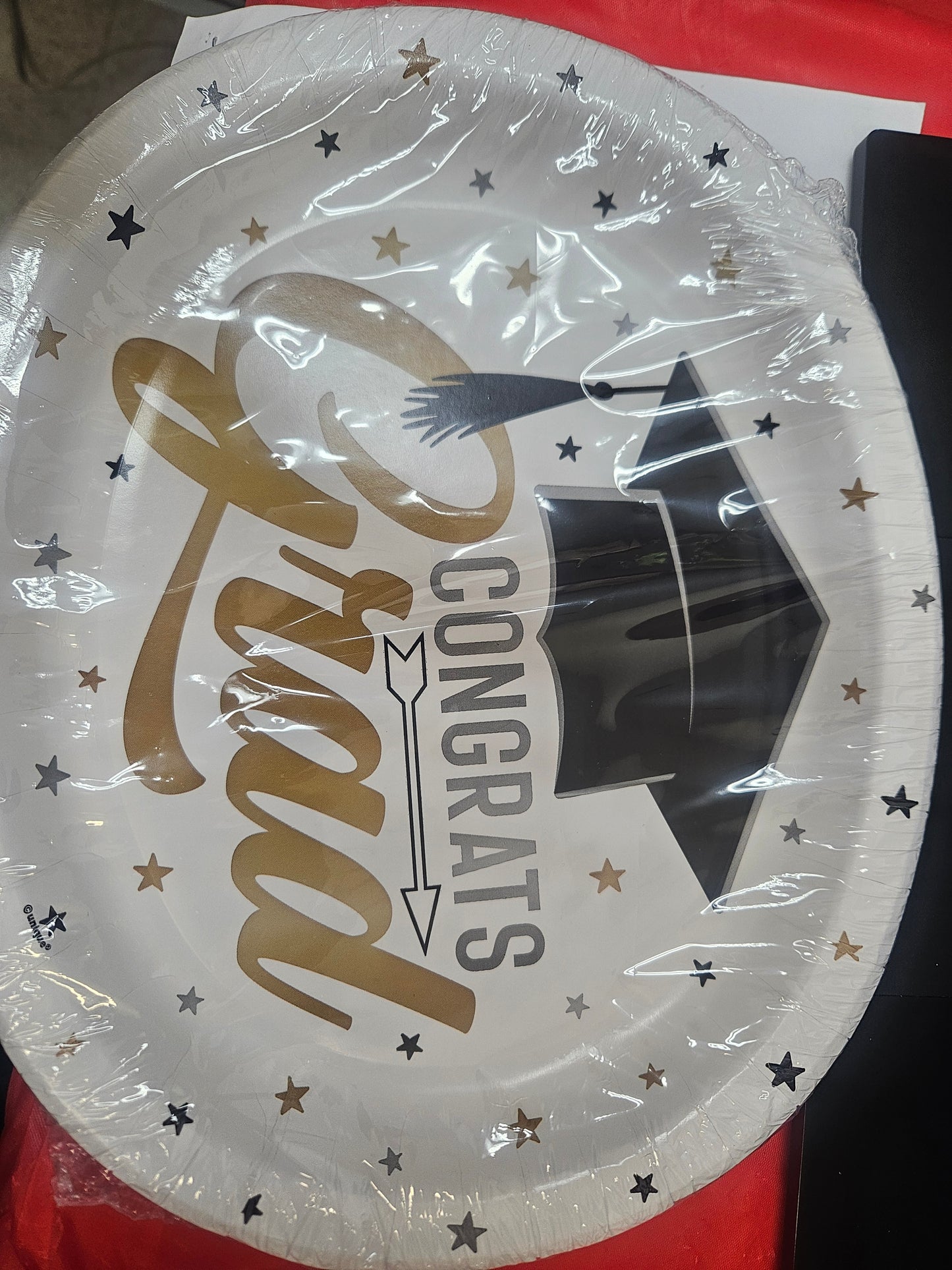 Stars & Caps Graduation Oval 12" Plate 8ct
