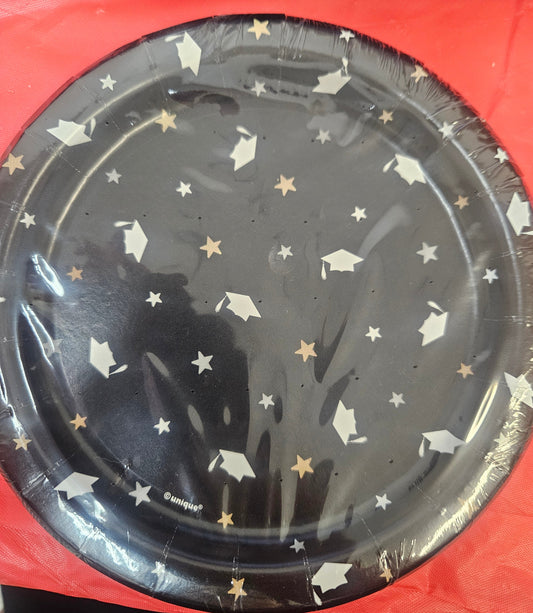 Star & Caps Graduation 7" plate 8ct
