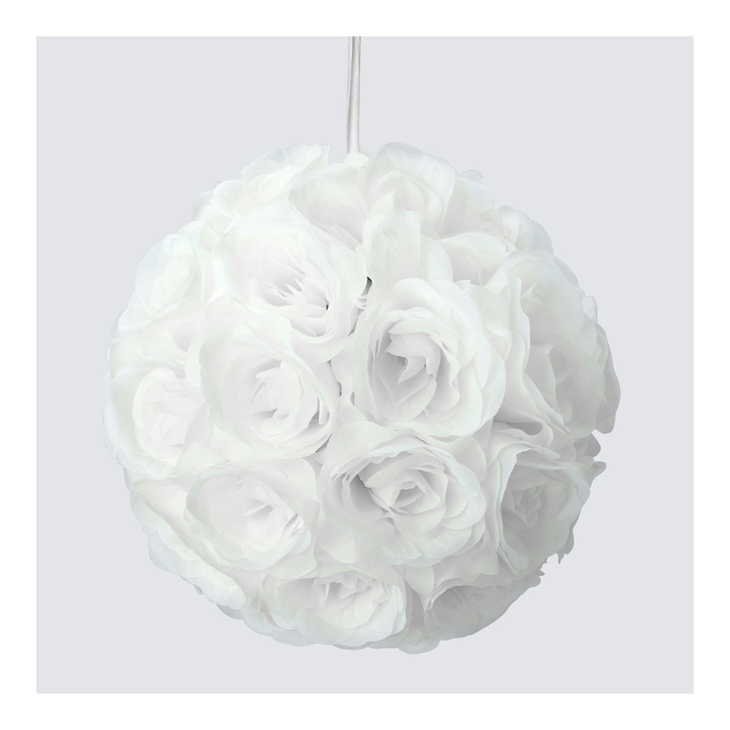 Rose Silk Flower Ball White