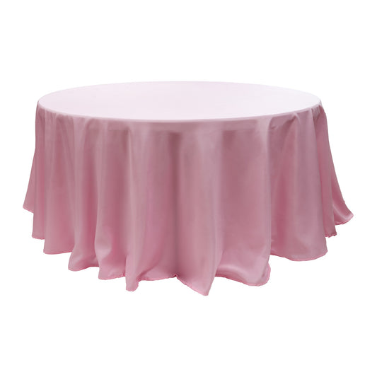 Round Polyester Table Cover Pink