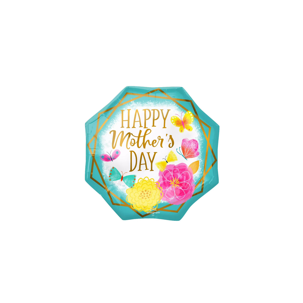 Supershape Extra Large Gold Trim Octagon - Balloon