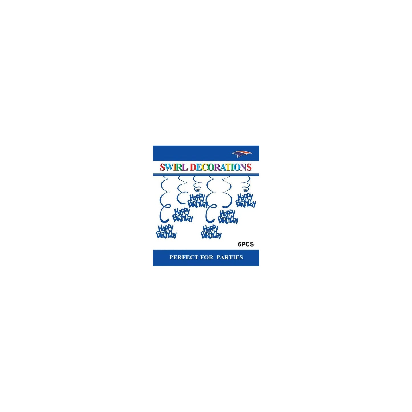 Swirl Decoration Hbd Royal Blue 6pc
