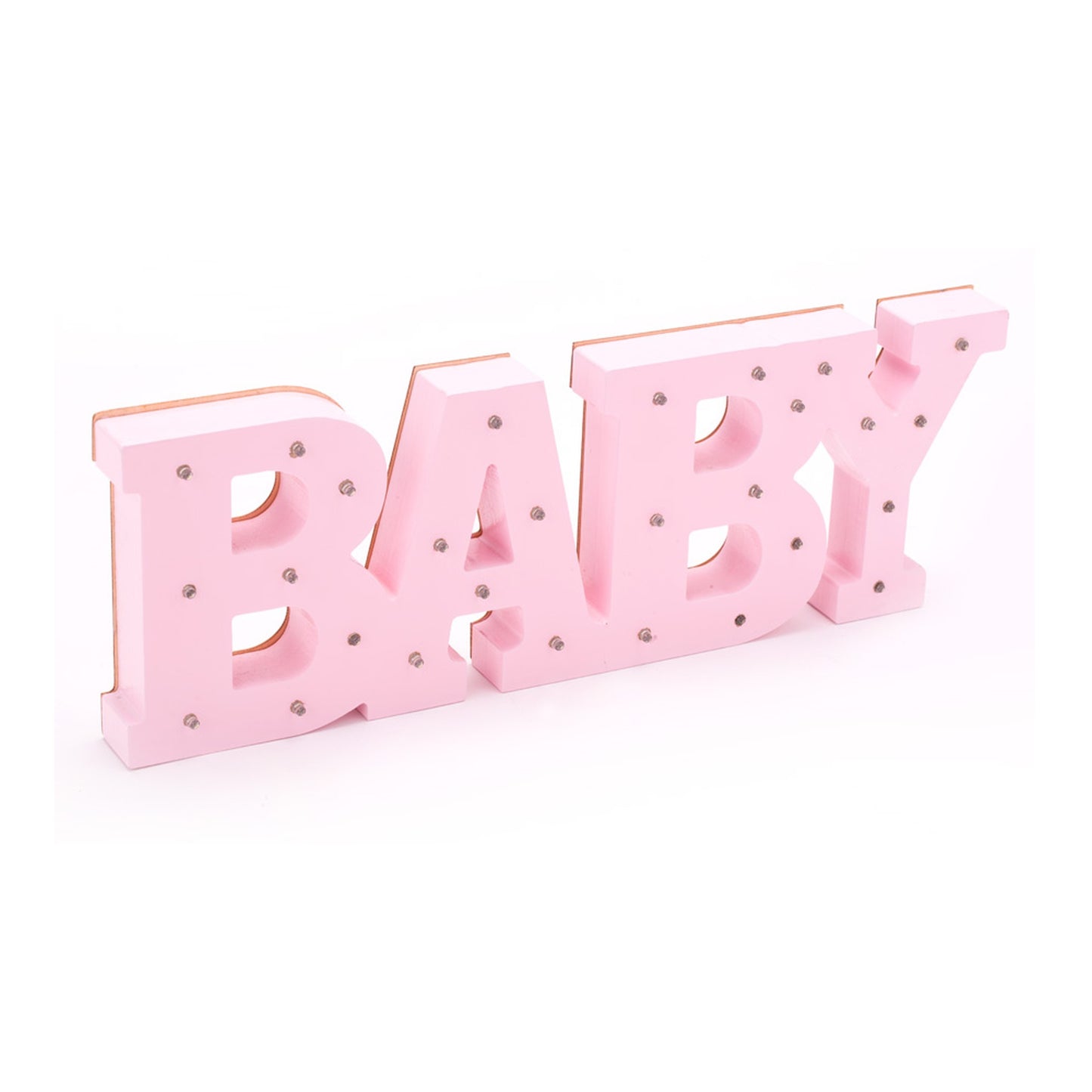 Wood LED Marquee "baby" Pink