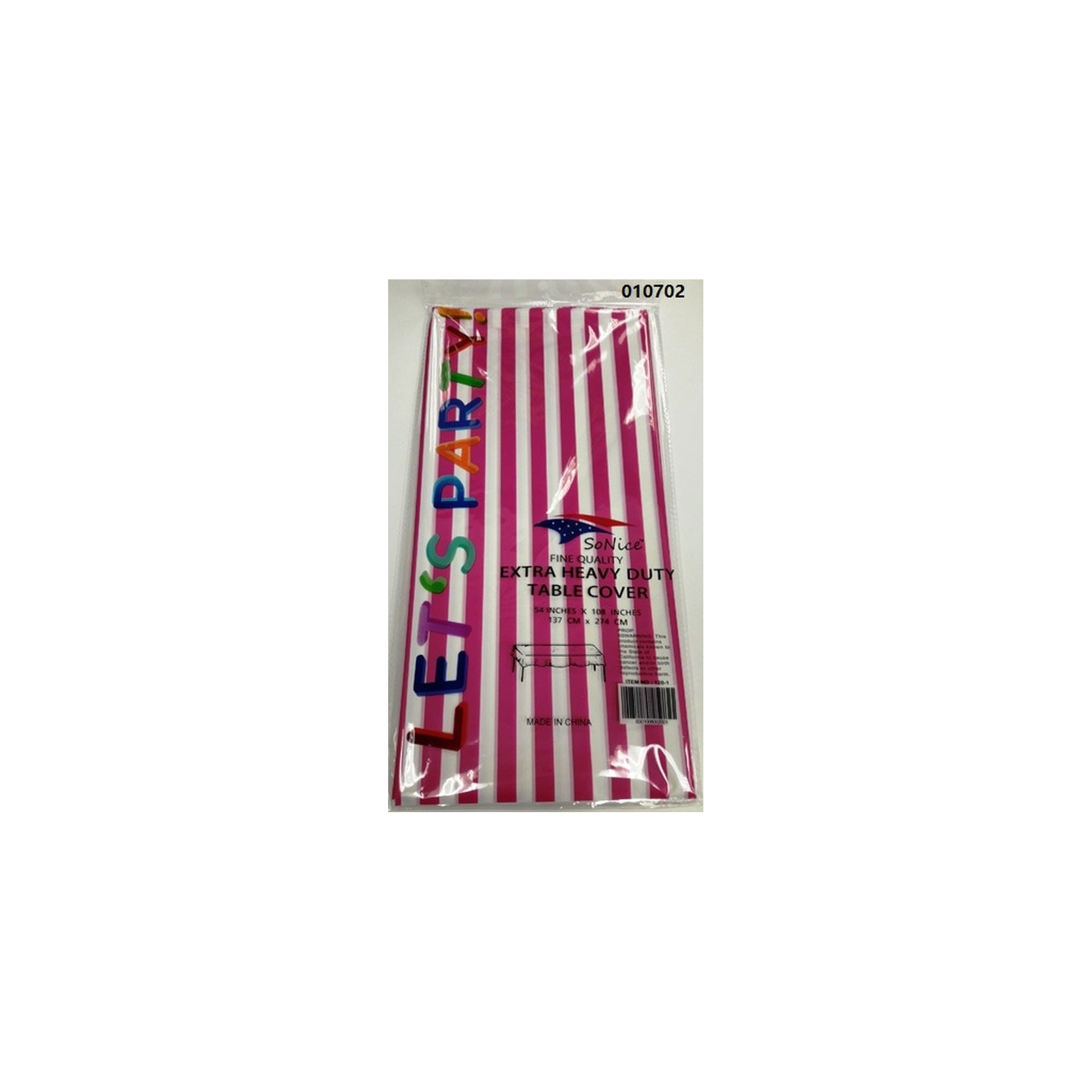 Tw-5 Striped Table Cover Hot Pink