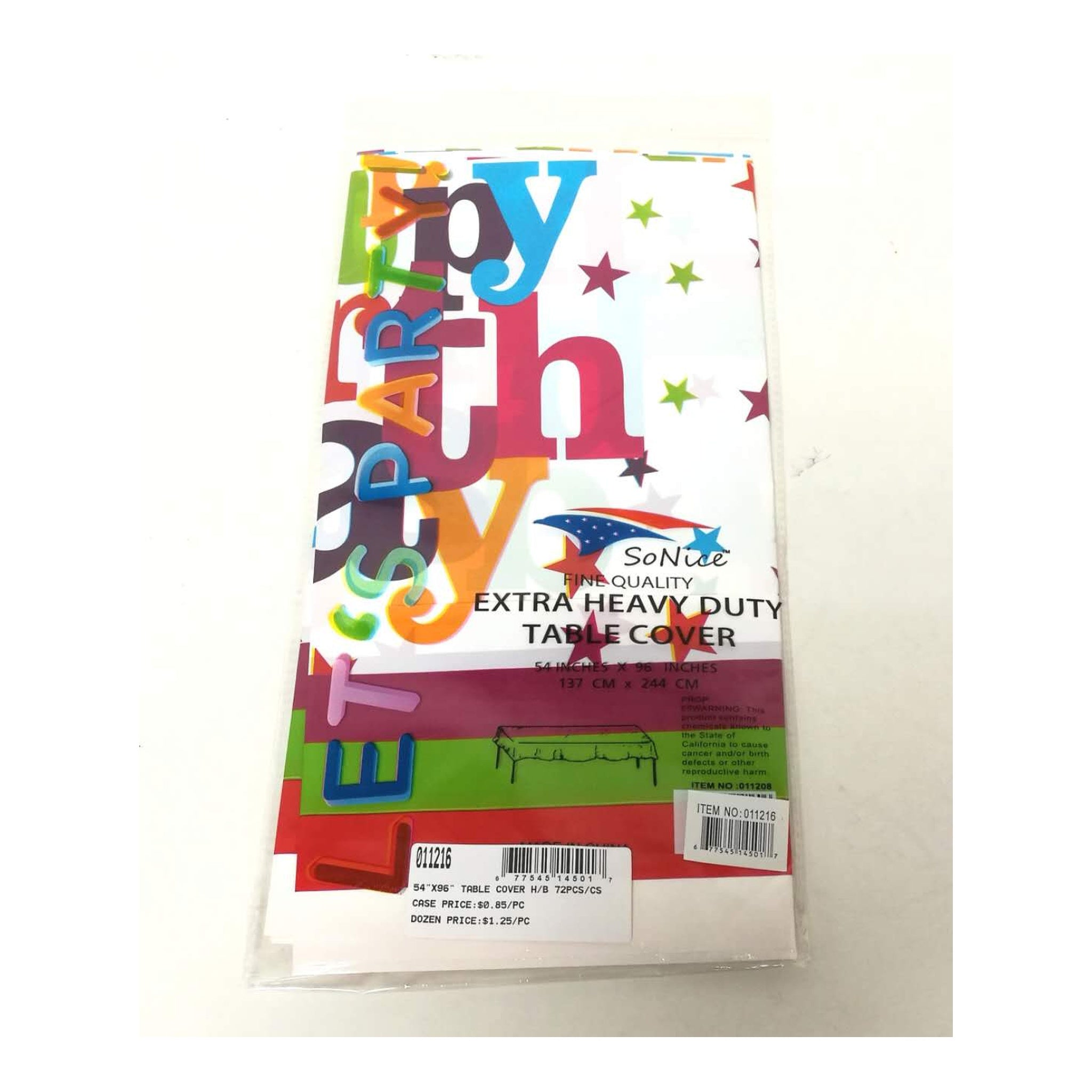 54" x 96" Table Cover Happy Birthday
