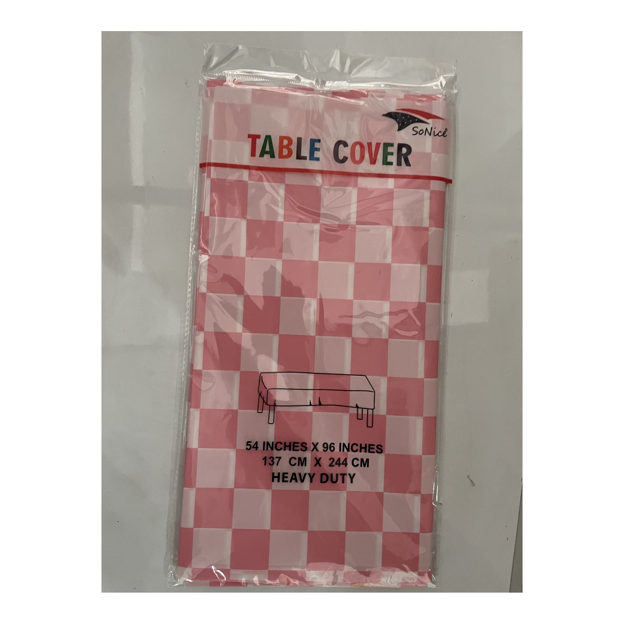 Table Cover Checker Pink