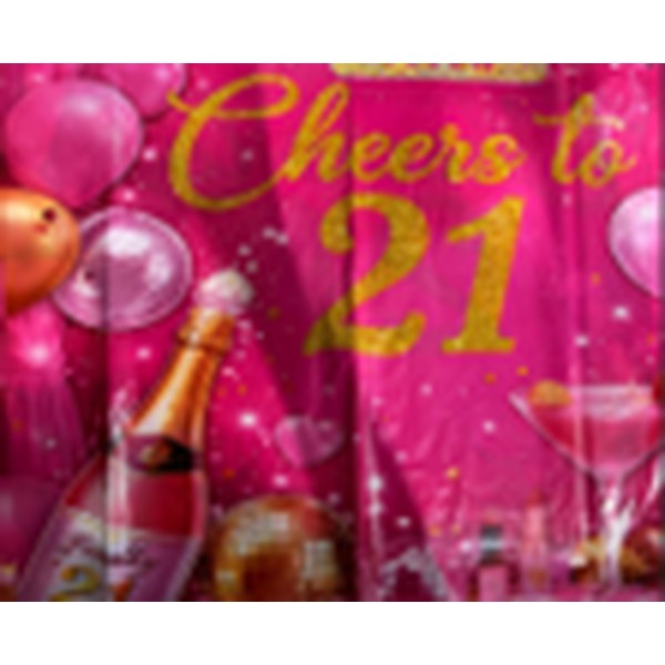 Pink Cheers to 21 table cover