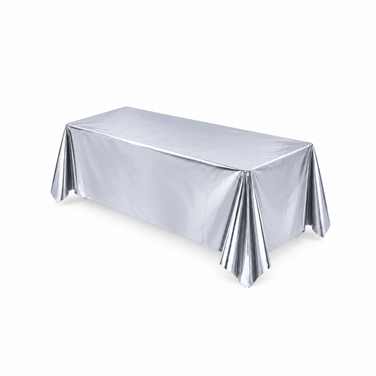 Silver foil table cover