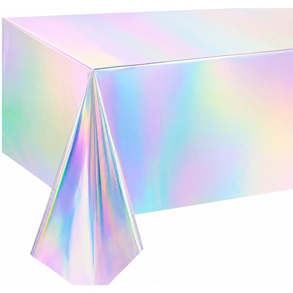 Iridescent foil table cover