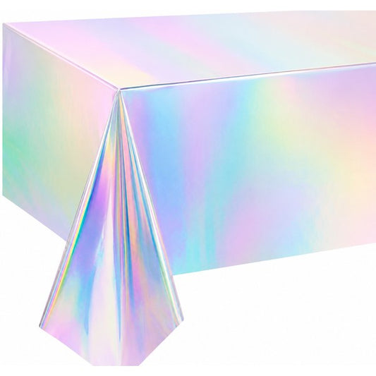Iridescent foil table cover