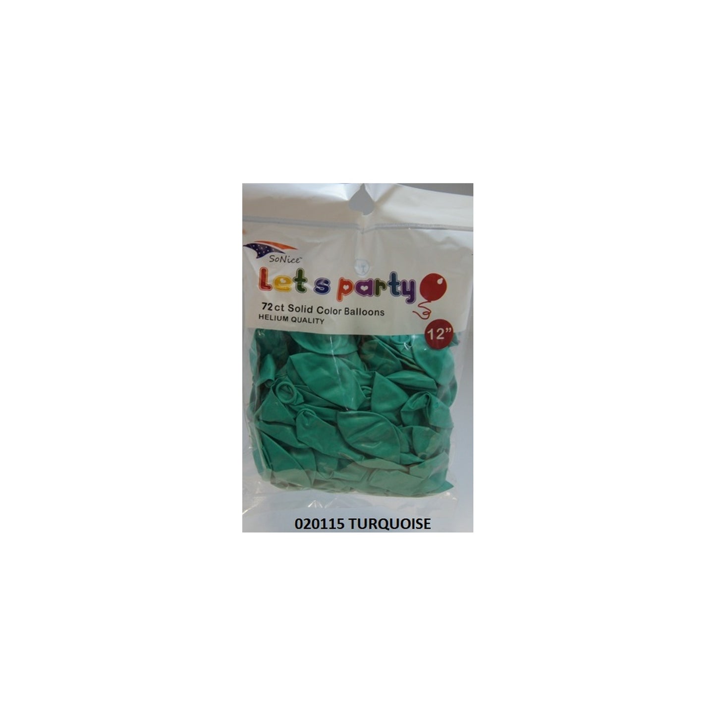12"Balloon Turquoise 72 ct