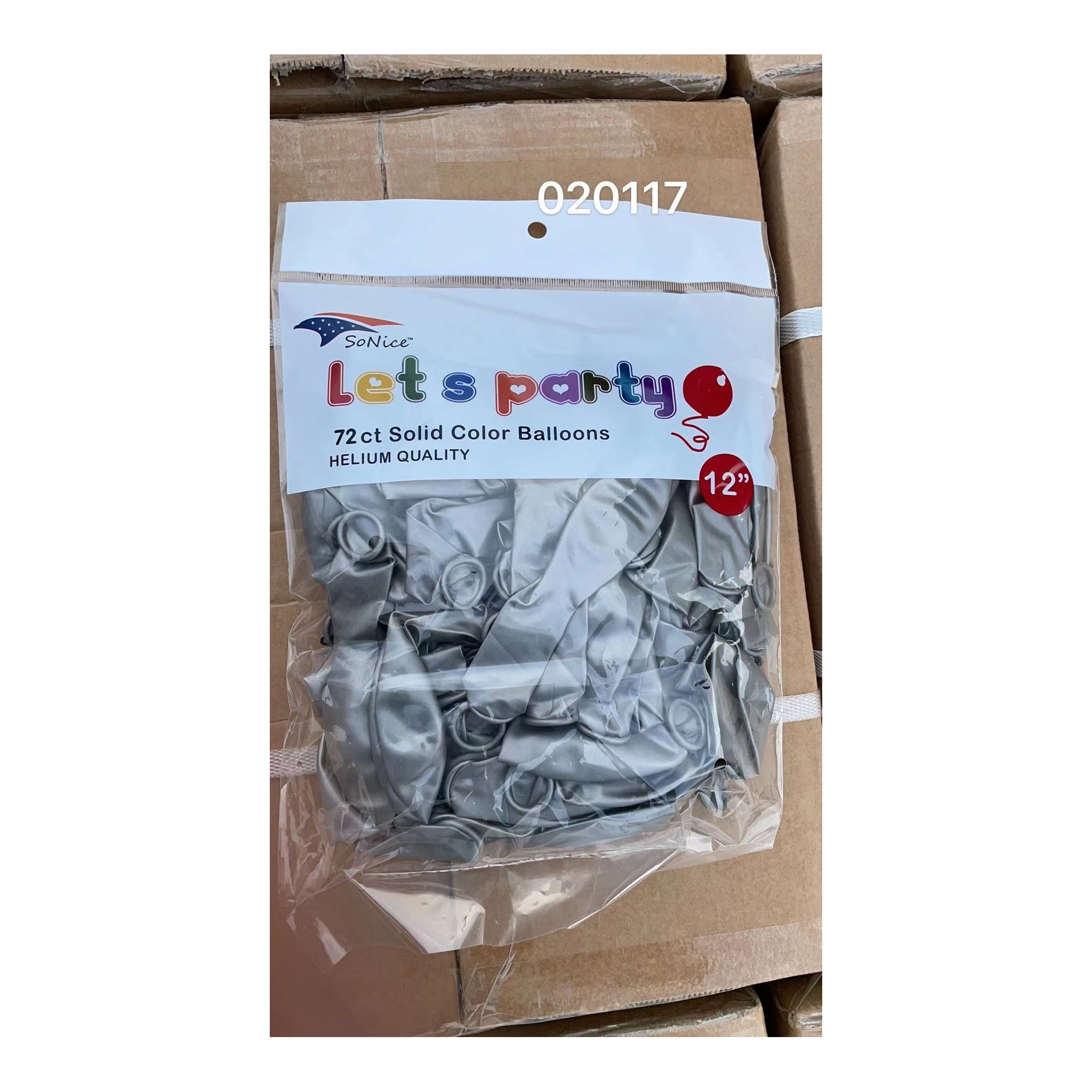 12" Balloon Silver 72 ct