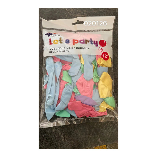 72 ct Balloon Pastel Mix